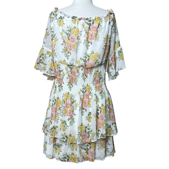 Premier Amour Off The Shoulder Floral Fit Flare Dress Size 12 NEw - Picture 4 of 11